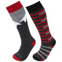 Medium Grey Melange/Turquoise UYN Mens Juniors SKI Socks 24/26 