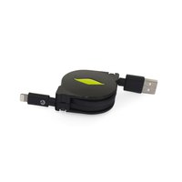 Muvit Cable USB Retráctil USB A Lightning MFI 2.1A 1 m