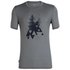 Icebreaker Tech Lite Crewe Evergreen Geo Short Sleeve T-Shirt